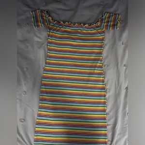 Short dress from rozz, xs, multi color off the shoulders
